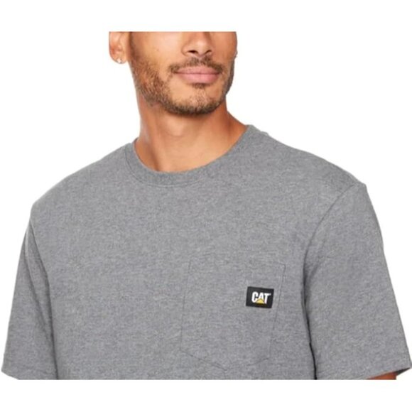 Caterpillar NWT Mens Gray Short Sleeve Crew Neck Pocket T-Shirt, Medium, New - Picture 5 of 13
